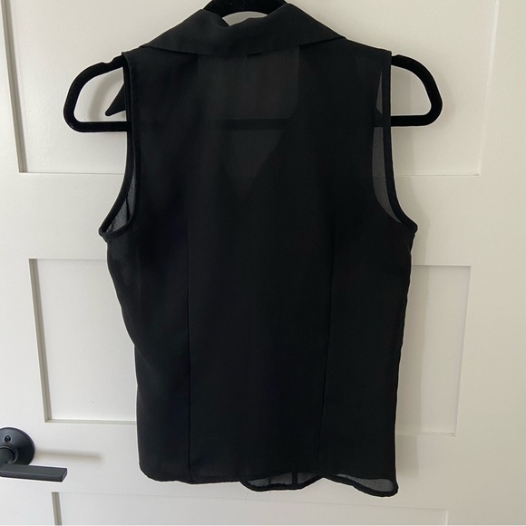 Vintage 90s Suzy Shier Black Ruffle Blouse - Picture 6 of 14